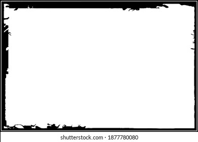 Frame black on white background in grunge style