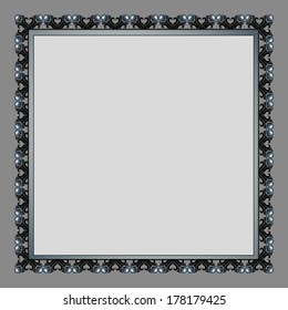 Frame with black pearls. Vector illustration.