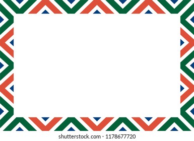 Frame of black and red triangles.