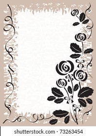 Frame with black roses