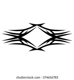 Frame  black vector art design sketch pattern. Simple logo. Designer isolated abstract element on white background.