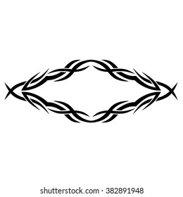 Frame  black vector art design sketch pattern. Simple logo. Designer isolated abstract element on white background.