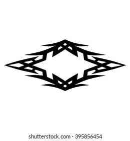 Frame  black vector art design sketch pattern. Simple logo. Designer isolated abstract element on white background.