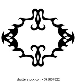 Frame  black vector art design sketch pattern. Simple logo. Designer isolated abstract element on white background.