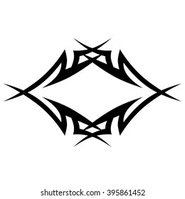 Frame  black vector art design sketch pattern. Simple logo. Designer isolated abstract element on white background.