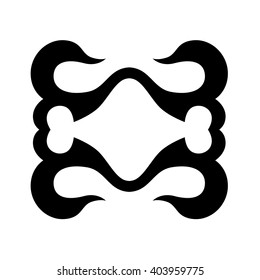 Frame  black vector design sketch pattern. Simple logo. Designer isolated abstract element on white background.