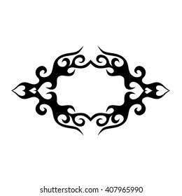 Frame  black vector design sketch pattern. Simple logo. Designer isolated abstract element on white background.