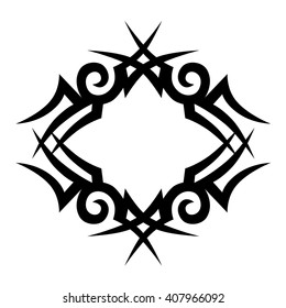 Frame  black vector design sketch pattern. Simple logo. Designer isolated abstract element on white background.