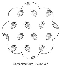 frame with blackberries pattern background