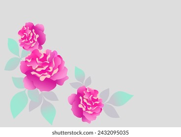 Frame of blooming roses with foliage in vector.
