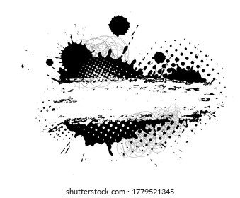 Frame of blots. Grunge Design Element. Brush Strokes. Vector illustration