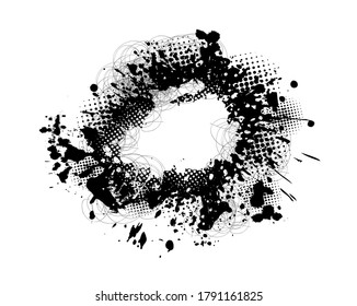 Frame of blots. Grunge Design Element. Brush Strokes. Vector illustration