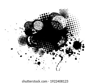 Frame of blots. Grunge Design Element. Brush Strokes. Vector illustration