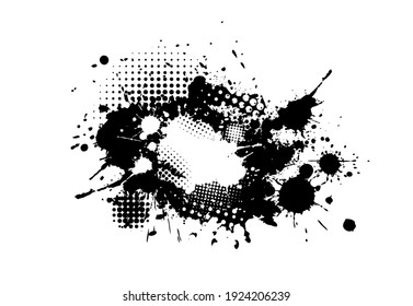 Frame of blots. Grunge Design Element. Brush Strokes. Vector illustration