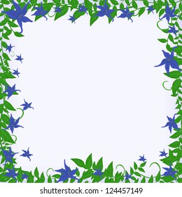 frame with blue flowers