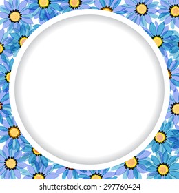 Frame of blue flowers