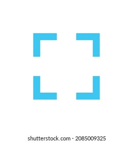 Frame blue icon on white background