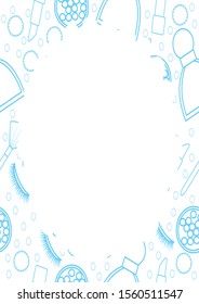 Frame with blue line make up pattern