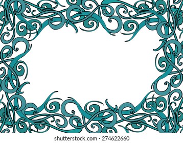 frame with blue patterns
