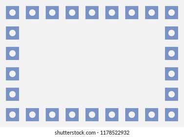 Frame of blue squares with white dot.