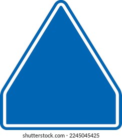 Frame of blue triangle direction sign used on the road