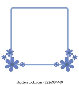 Frame with blue wildflowers. Vector frame with flowers.