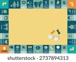 Frame of board game ,Funny frame,Board games,game walking.Vector illustrations.