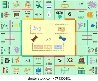 Frame of board game ,Funny frame,Board games,Vector illustrations