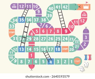 Frame of board game ,Funny frame,snake games,Vector illustrations.
