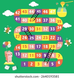Frame of board game ,Funny frame,snake games,Vector illustrations.