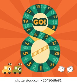 Frame of board game ,Funny frame,snake games,Vector illustrations.