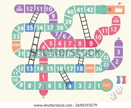 Frame of board game ,Funny frame,snake games,Vector illustrations.
