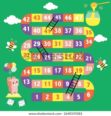 Frame of board game ,Funny frame,snake games,Vector illustrations.