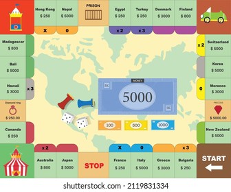 Frame of board game ,Funny frame,Vector illustrations