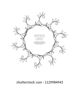 Frame, border in art nouveau style  with place for text. Vintage, old, retro style. Vector illustration. Outline hand drawing. Good for coloring page for the adult coloring book.