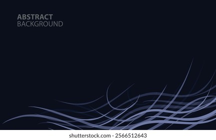 Frame border background blue  with waving lines modern style effect