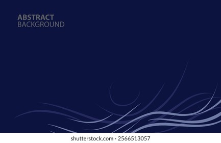 Frame border background blue  with waving lines modern style effect