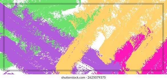 fundo da borda do quadro com pinceladas coloridas e texturas para banner, cartaz, layout, cartão de saudação, design de brochura, digital, modelo.