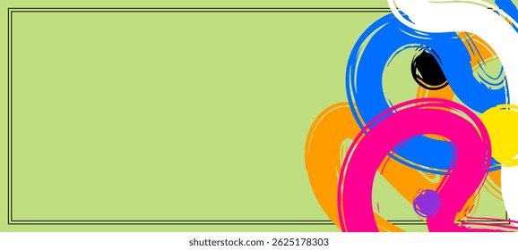 Fondo de borde de marco con pinceladas de colores y texturas para póster, Anuncios, volante, diseño, tarjeta de felicitación, diseño de folleto, digital, Plantilla. Ilustración vectorial