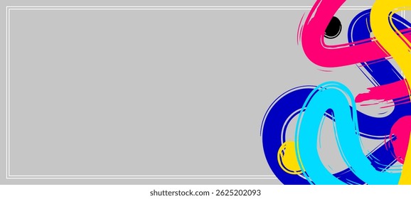 Fondo de borde de marco con pinceladas y texturas de colores para póster, Anuncio, volante, diseño, tarjeta de felicitación, diseño de folleto, digital, Plantilla. ilustración de Vectores