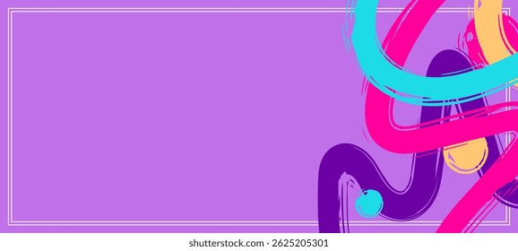 fundo da borda do quadro com pinceladas coloridas e texturas para banner, folheto, cartaz, layout, cartão de saudação, design de brochura, digital, modelo. ilustração vetorial