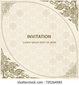 Frame border and background decoration in classic art style illustration and vintage card design template vector eps 10