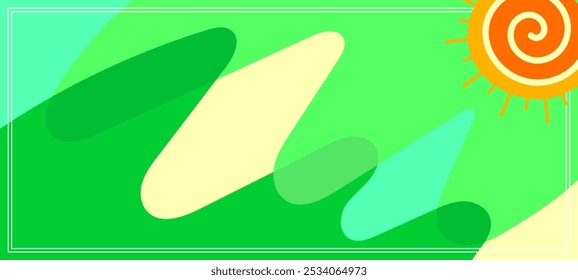 fundo da borda do quadro com tema de verão para banner, cartaz, layout, cartão de saudação, brochura, digital, design de modelo.