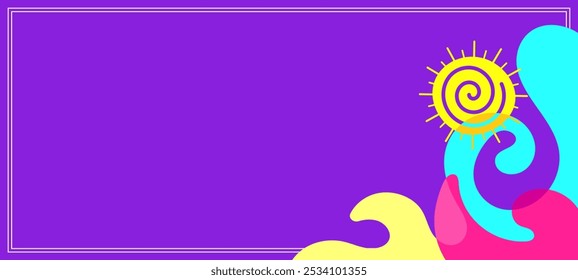 frame border background with summer theme for banner, poster, layout, greeting card, brochure design, digital, template. vector illustration
