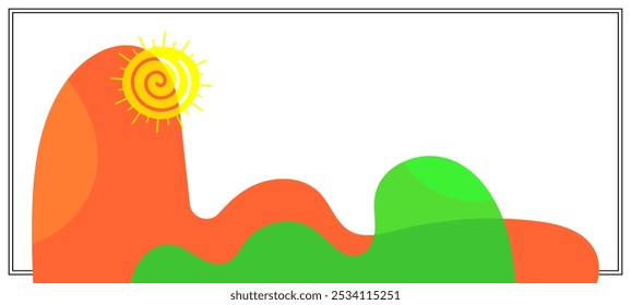 frame border background with summer theme for banner, poster, layout, greeting card design, brochure, digital, template. illustration vector