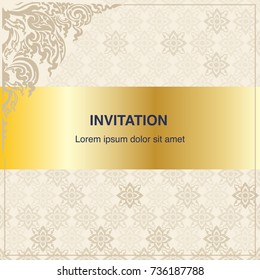 Frame border and background vintage design template vector decoration in classic art style illustration eps 10