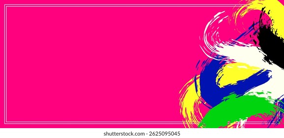 frame border backgrounds with colorful brush strokes and textures for banner, poster, flyer, layout, greeting card, brochure design, digital, template. vector illustration