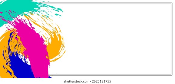 frame border backgrounds with colorful brush strokes and textures for posters, banner, flyer, layout, greeting card, brochure design, digital, template. vector illustration