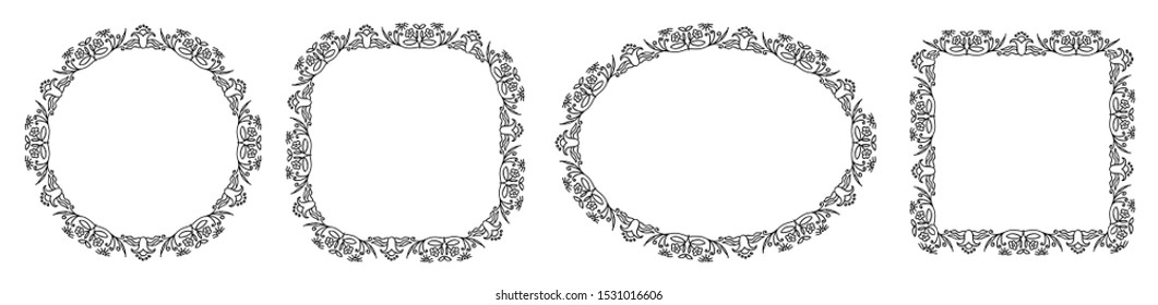 frame or border with batik style, doodle style frame, outline of the theme of the hand drawing.