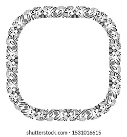 frame or border with batik style, doodle style frame, outline of the theme of the hand drawing.